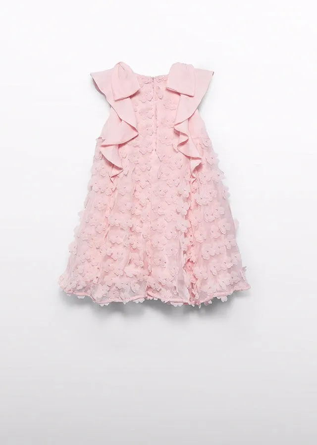 Abel & Lula Girls Peony Pink Bambula Flowy Dress - 3D Flowers
