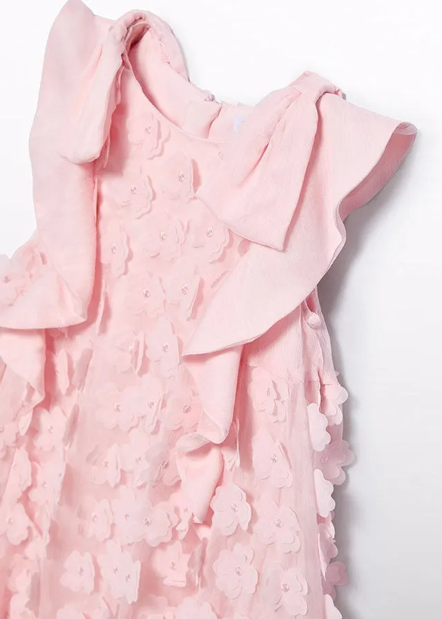 Abel & Lula Girls Peony Pink Bambula Flowy Dress - 3D Flowers