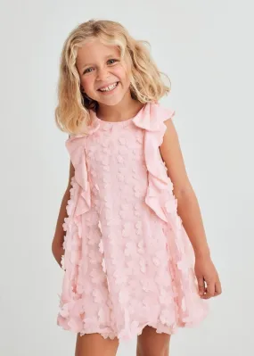 Abel & Lula Girls Peony Pink Bambula Flowy Dress - 3D Flowers