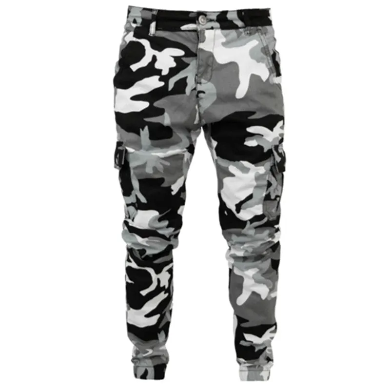 Angelo Ricci™ Gray Style Camouflage Cargo  Military Joggers Pants