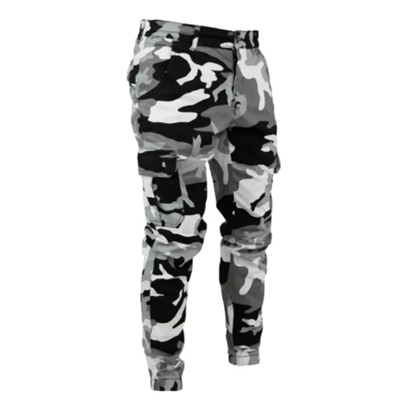 Angelo Ricci™ Gray Style Camouflage Cargo  Military Joggers Pants