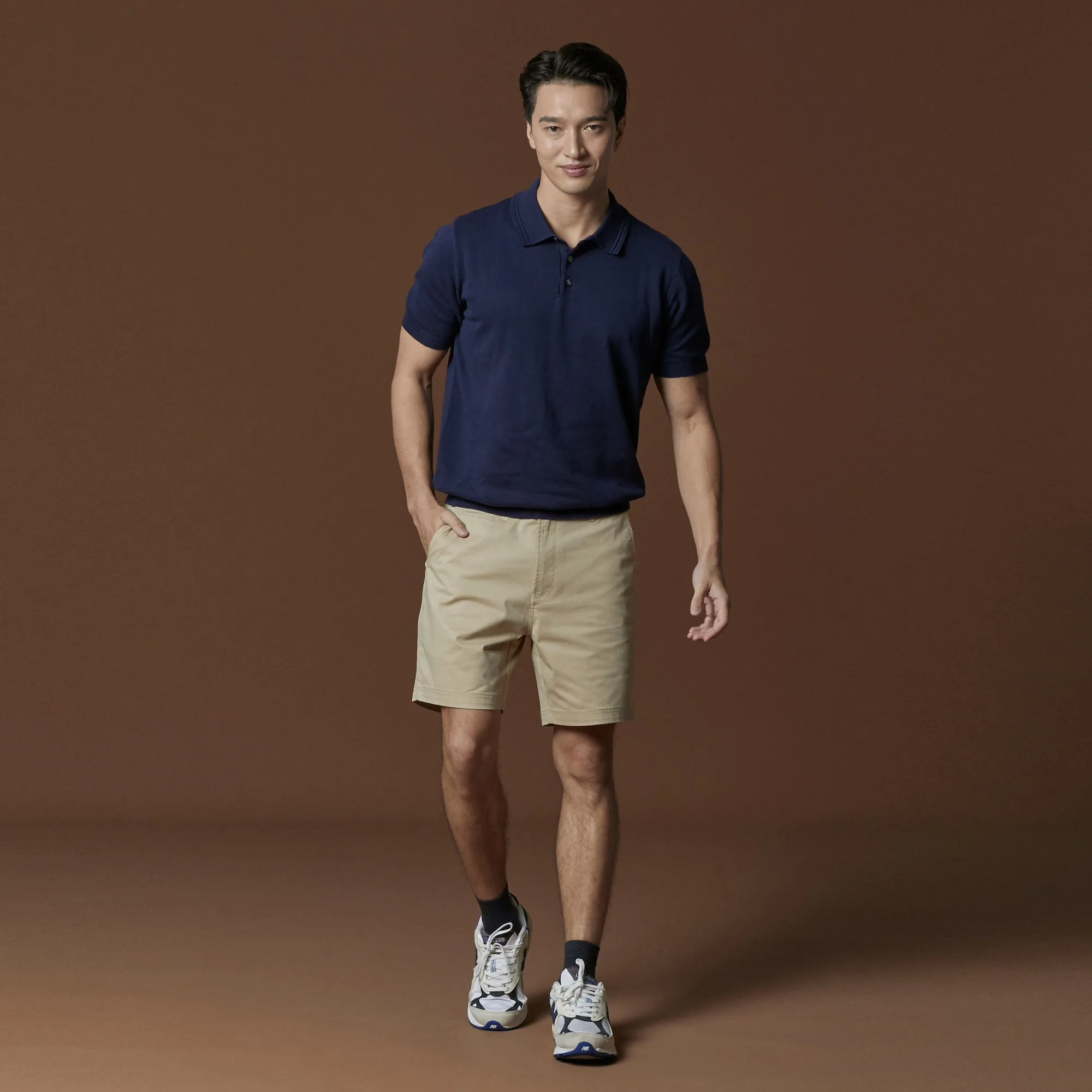ASHTON KNIT POLO - NAVY