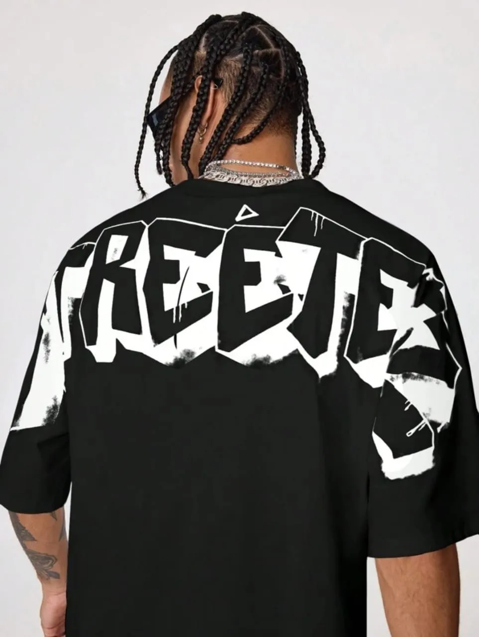 AXEPEAK Drop Shoulder T-Shirt With English Graphic Print