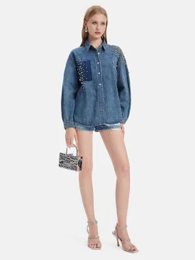 Beaded Denim Shirt