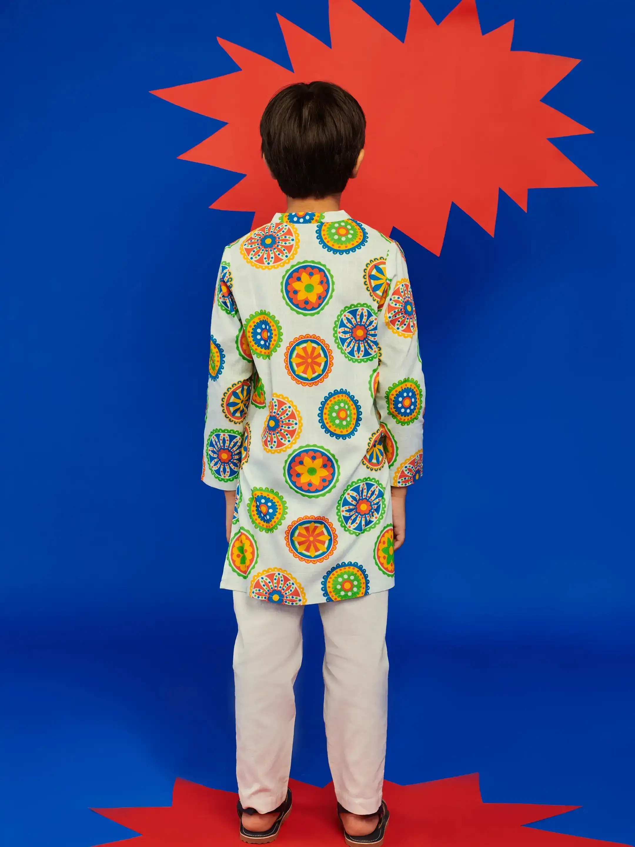 Blue Mandana Kurta Jacket Set