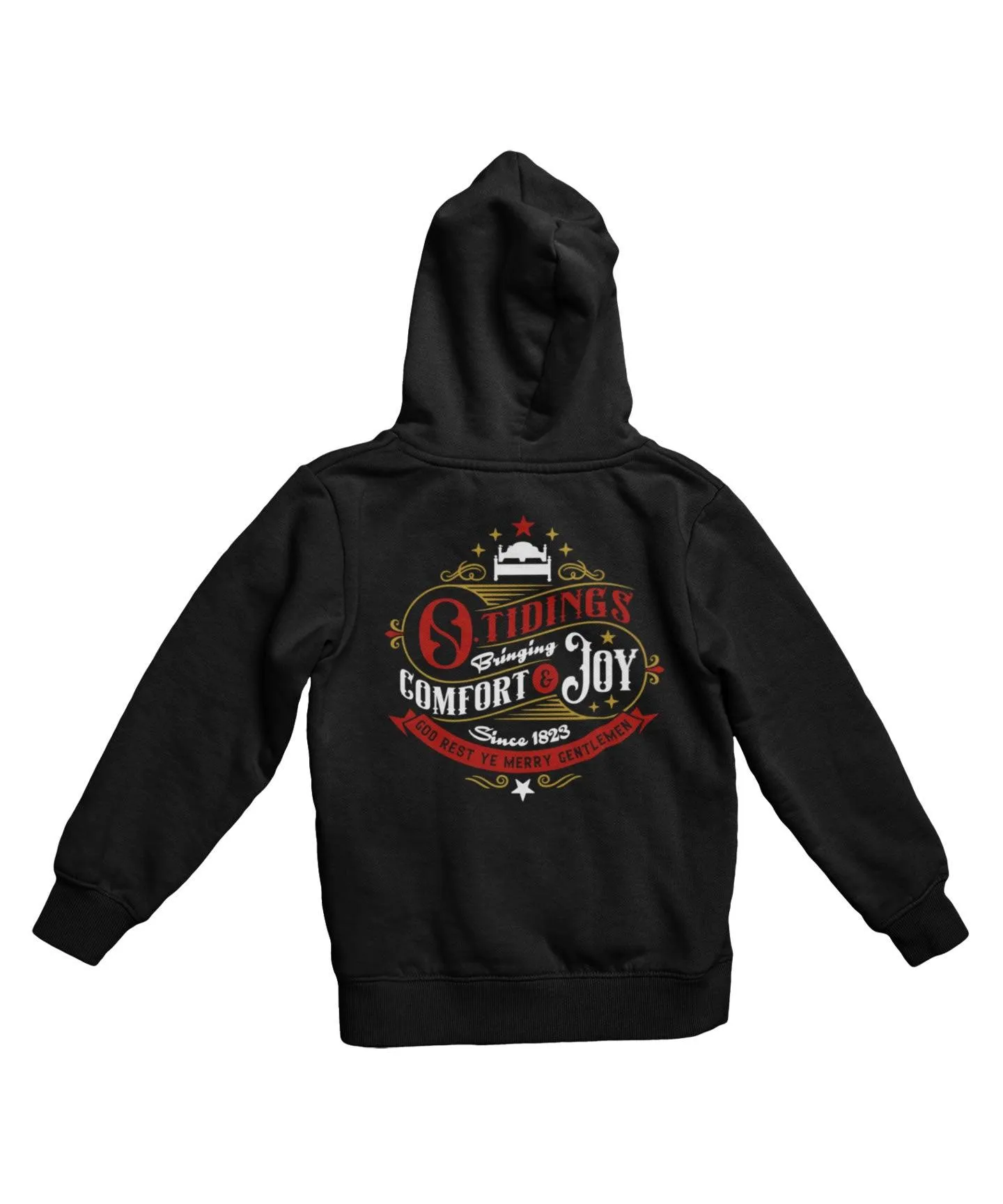 Comfort and Joy Colour Back Printed Christmas Hoodie