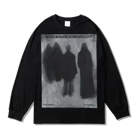 Dark Ghost Silhouette Print Sweatshirt