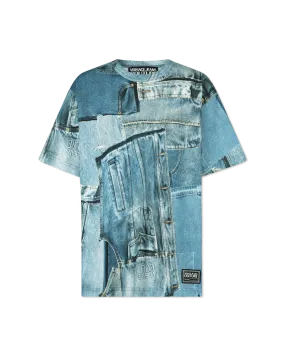 Denim Print Cotton T-Shirt