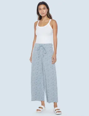 Easy Floral Knit Wide-Leg Pants
