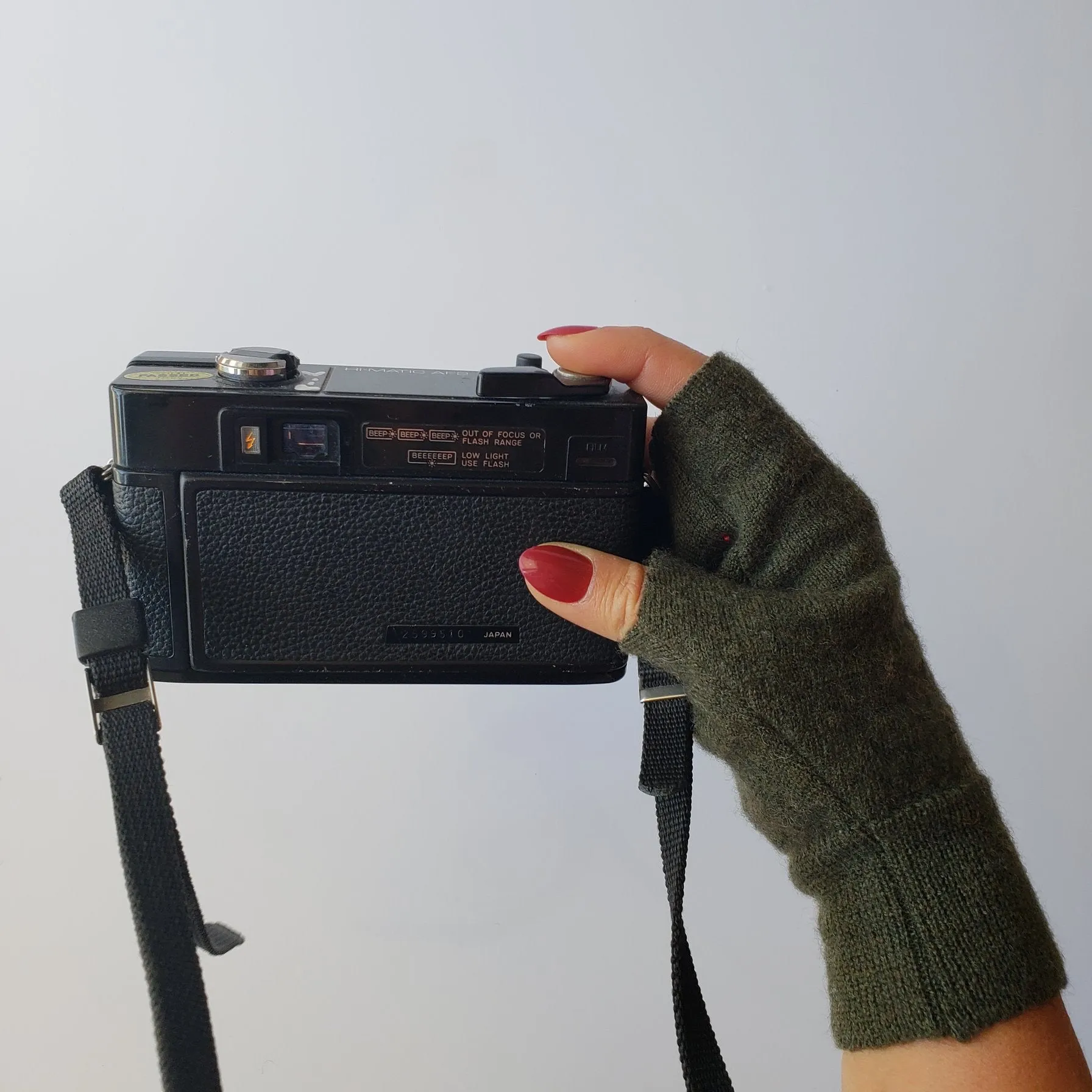 Fingerless Mittens | Speckled Blue