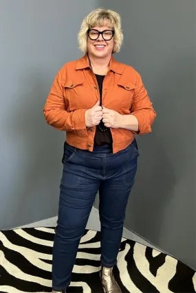 'FRANKIE' Stretch Linen Jacket - Rust