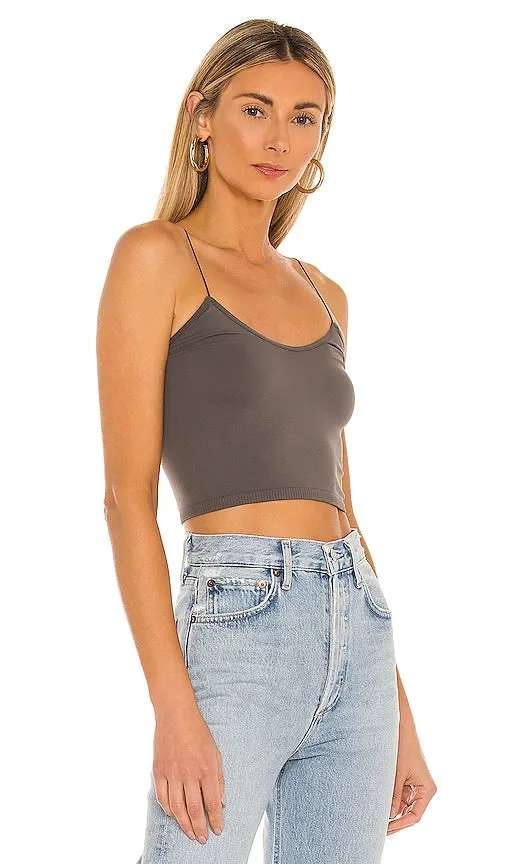 Free People Brami Skinny Strap Tank in Grey