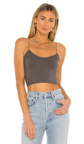 Free People Brami Skinny Strap Tank in Grey