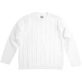 Garter Block Crew Neck Pullover Sweater