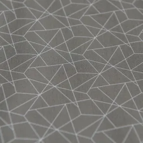 Geometric Origami Print Cotton Poplin Fabric - Grey & White