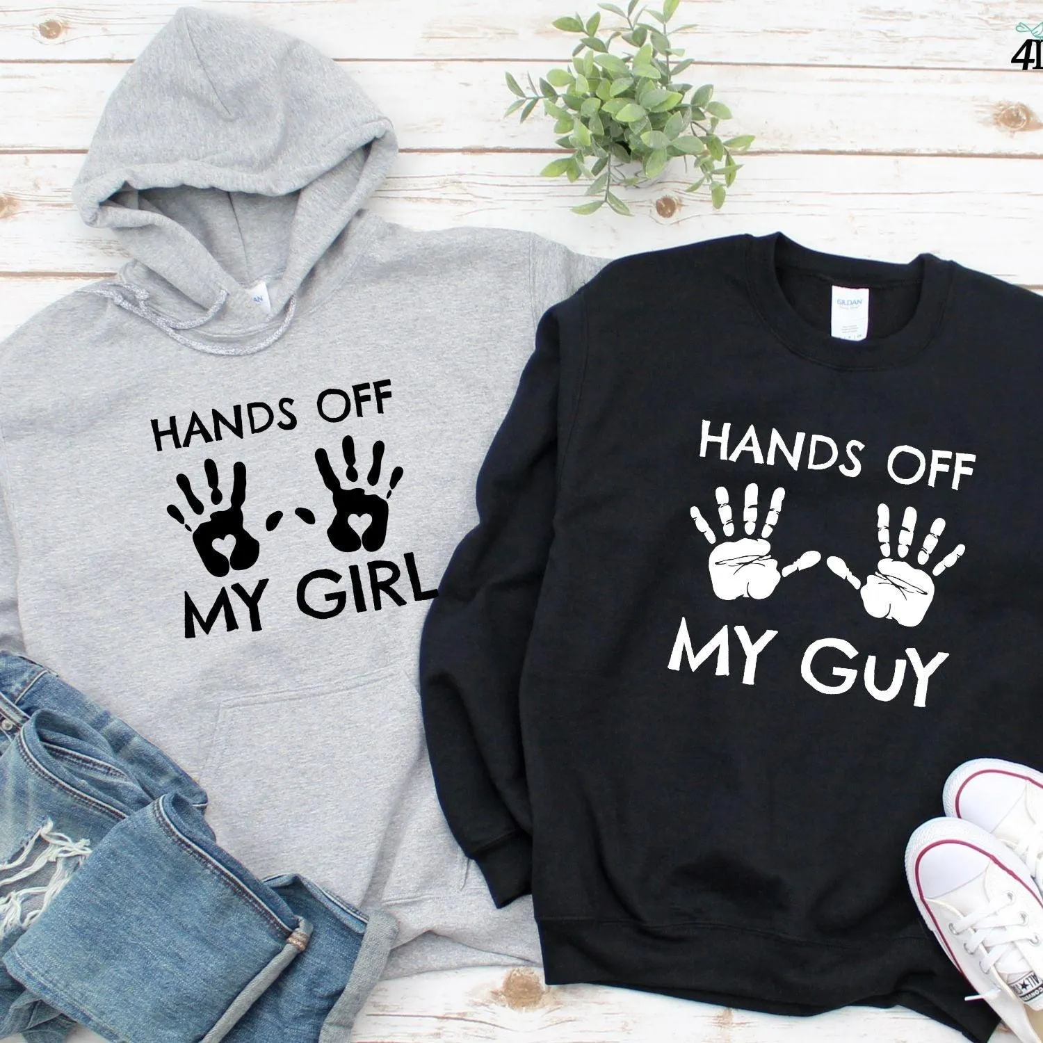 Hands Off My Girl/My Guy Set, Funny Jealous Outfits, Anniversary Gift, Matching Set