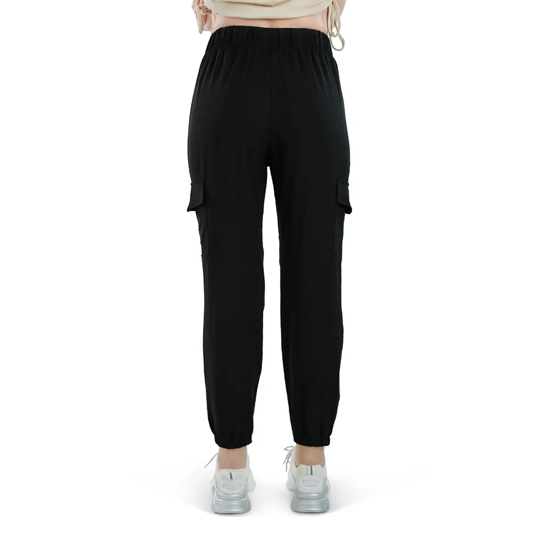High-Rise Cargo Drawstring Pants