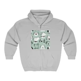 Illustrated Doggers Unisex Heavy Blend™ Full Zip Hooded Sweatshirt