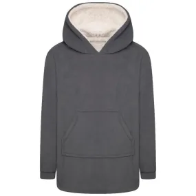 KIDS CORAL FLEECE BLANKET HOODIE CHA S/M