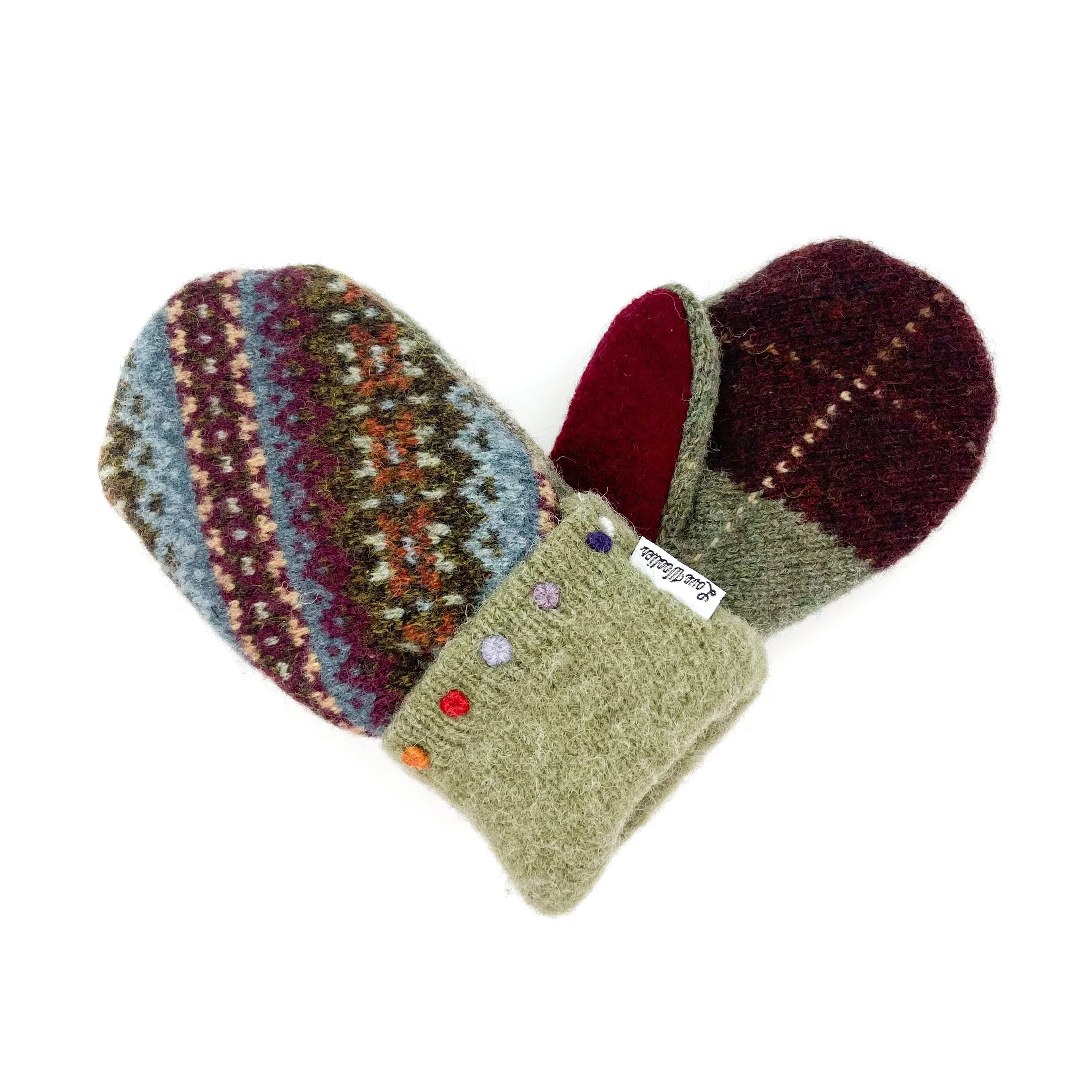 Large Kid's Wool Sweater Mittens | Polaroid Picture