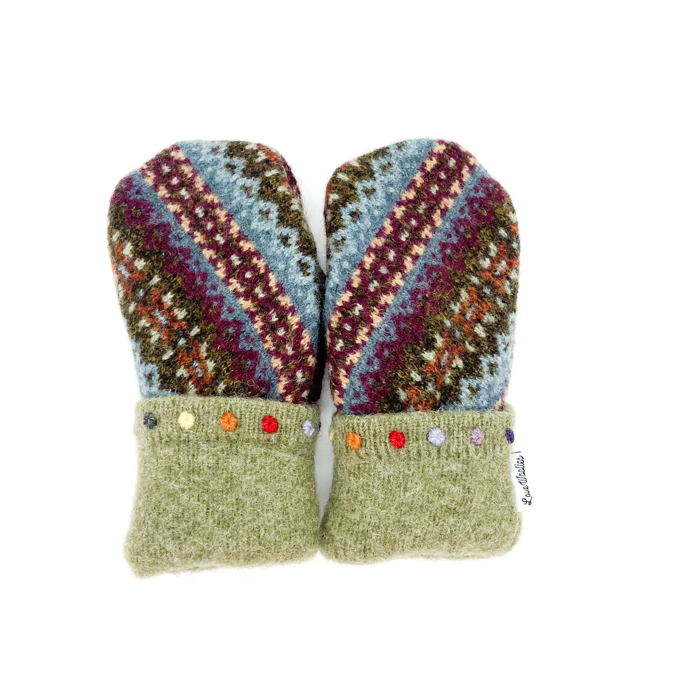 Large Kid's Wool Sweater Mittens | Polaroid Picture