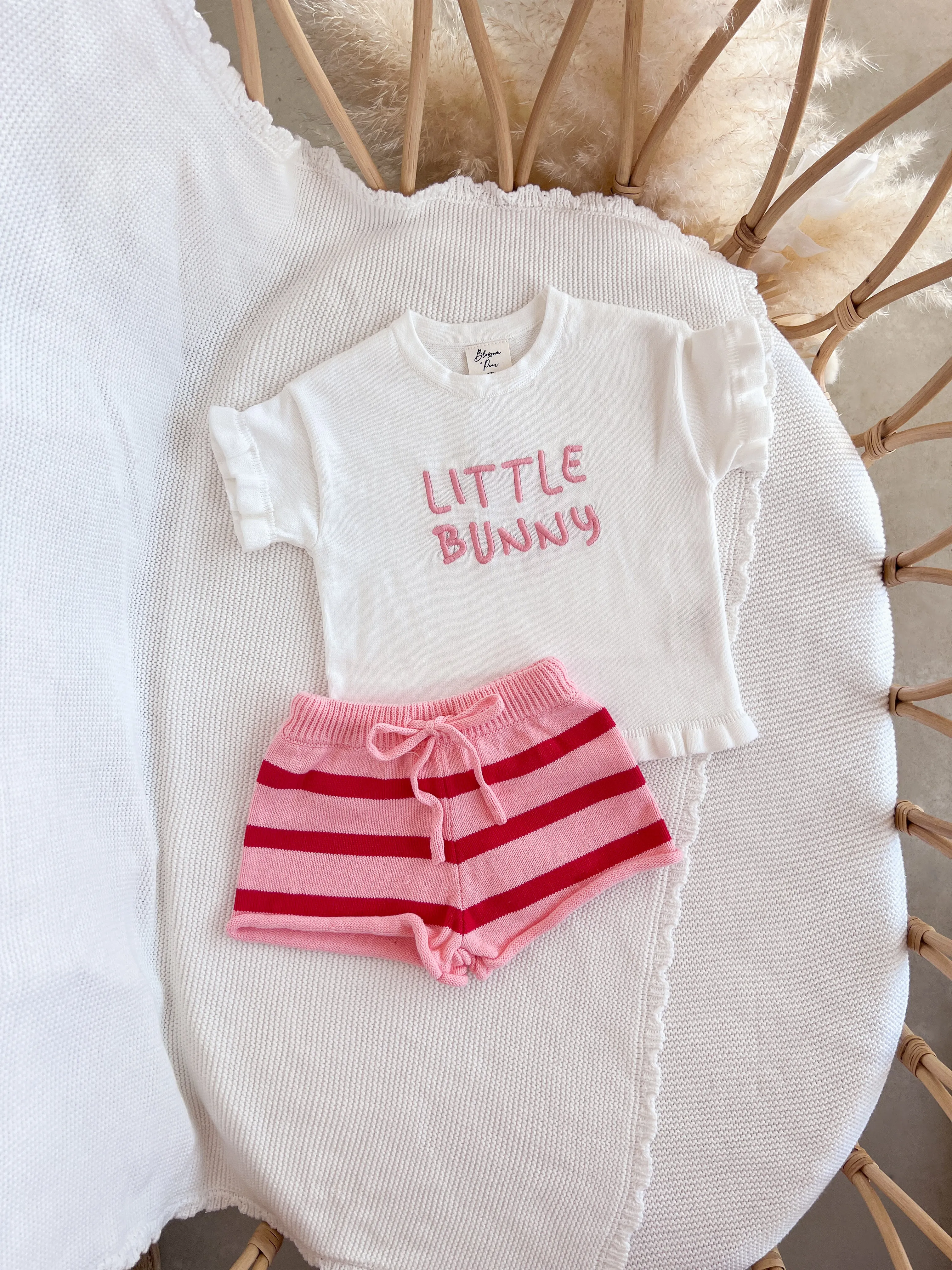 'Little Bunny' Tee - Pink Frill