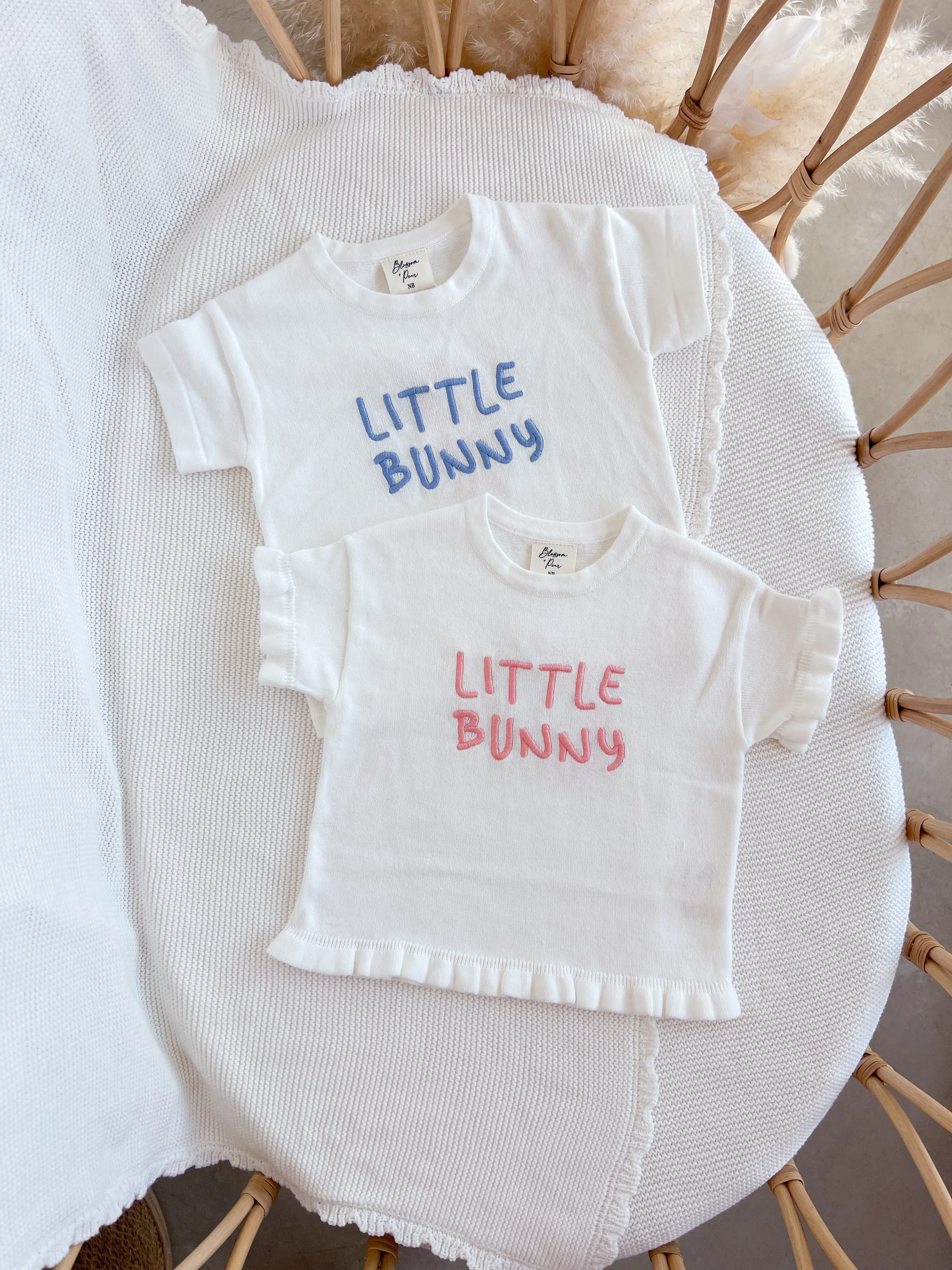 'Little Bunny' Tee - Pink Frill