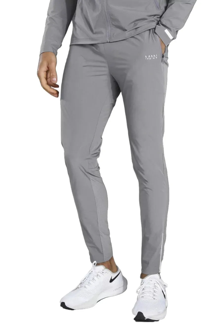 MAN ACTIVE LIGHTWEIGHT PLAIN TRACK PANT - GREY