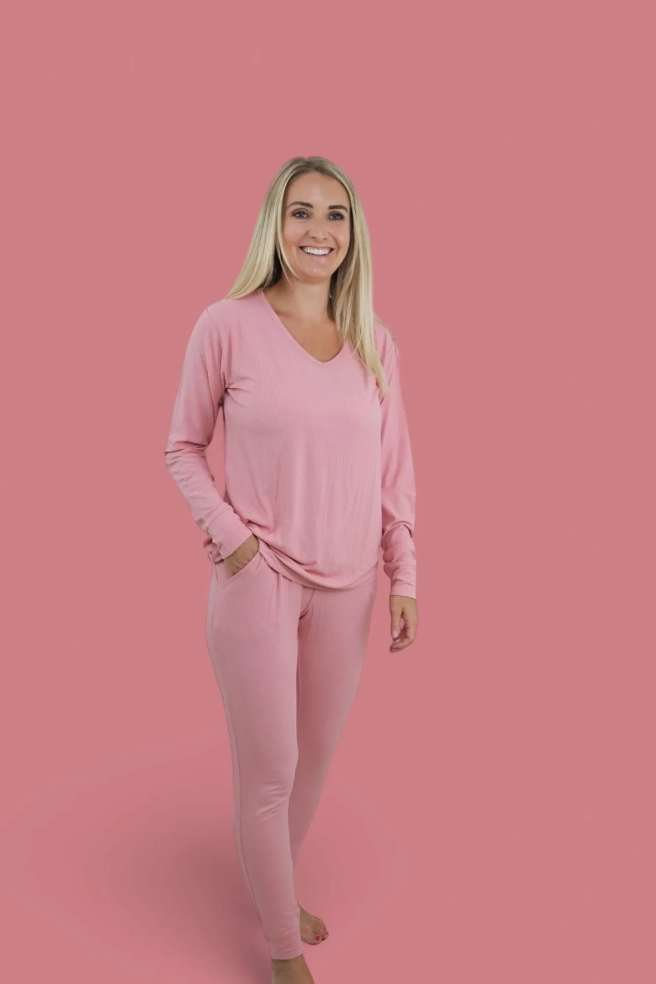 MAUVE RIB WOMENS JOGGER DREAM SET