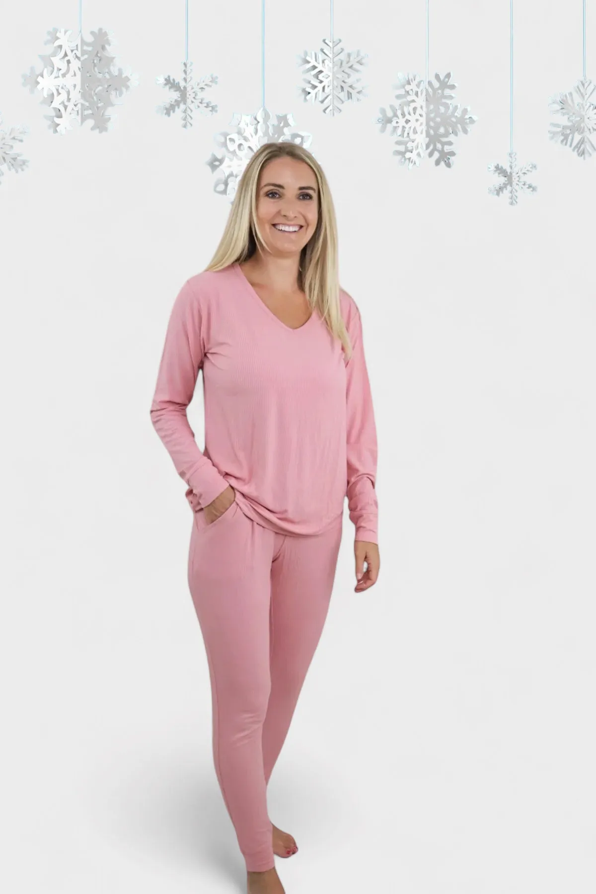 MAUVE RIB WOMENS JOGGER DREAM SET