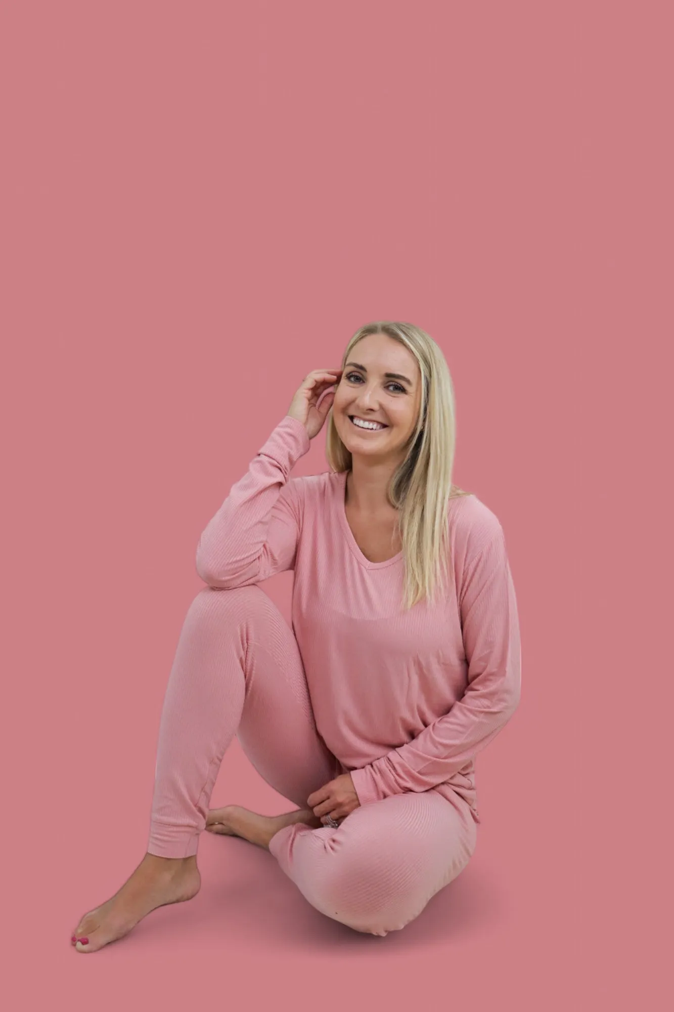 MAUVE RIB WOMENS JOGGER DREAM SET