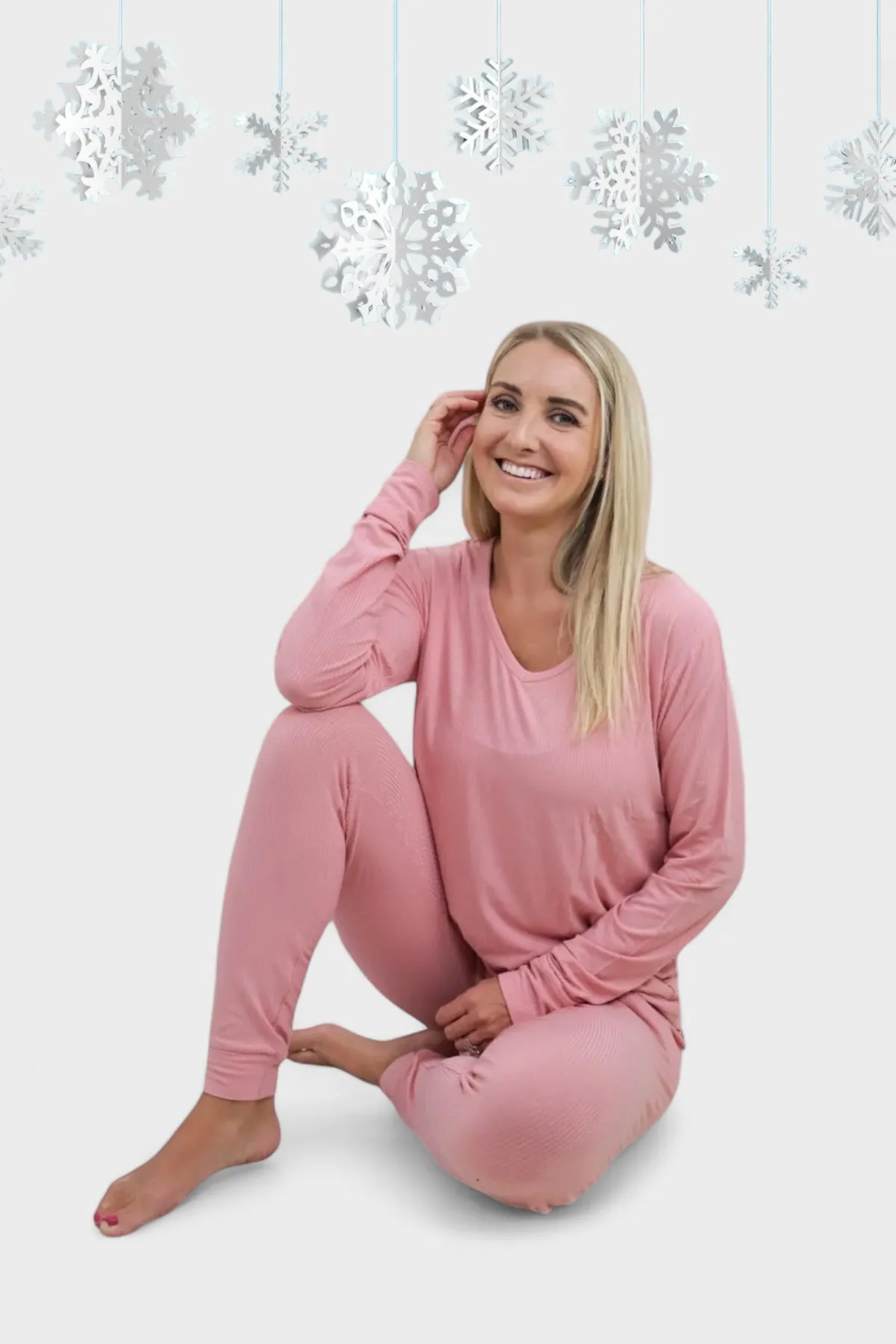 MAUVE RIB WOMENS JOGGER DREAM SET