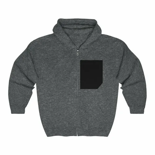 Men Black Pocket Heavy Blend Zip Up Hoodie