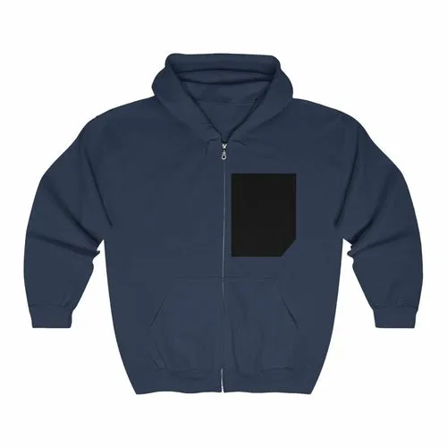 Men Black Pocket Heavy Blend Zip Up Hoodie