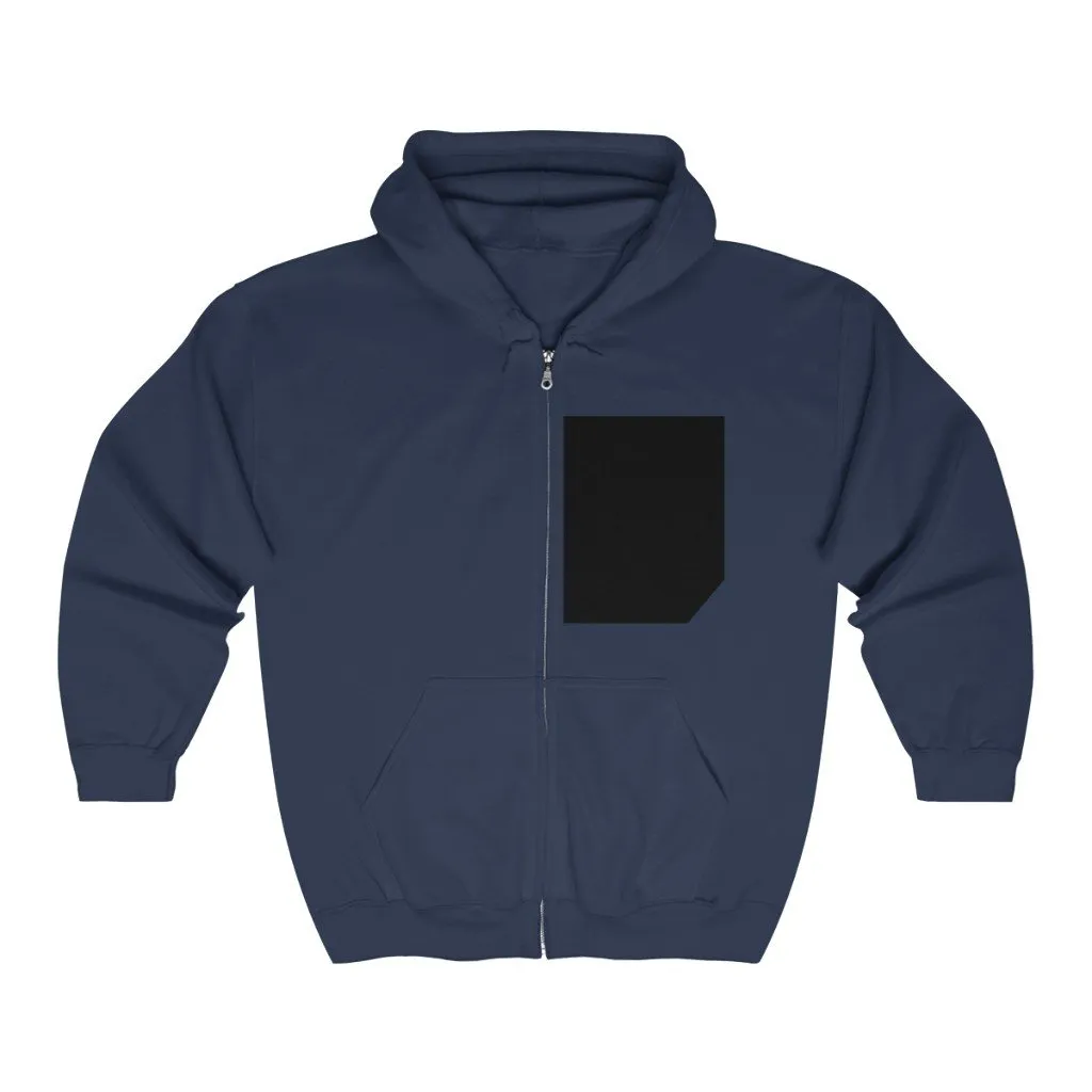 Men Black Pocket Heavy Blend Zip Up Hoodie