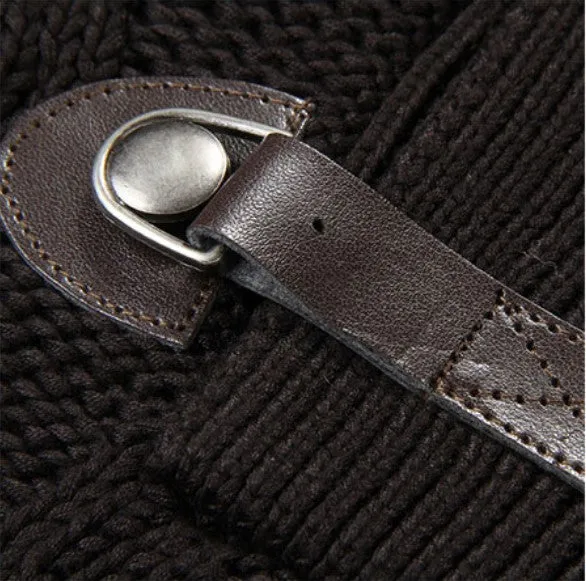 Men's Autumn/Winter Vintage Warm Knitted Lapel Collar Sweater