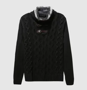 Men's Autumn/Winter Vintage Warm Knitted Lapel Collar Sweater