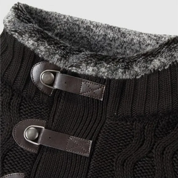 Men's Autumn/Winter Vintage Warm Knitted Lapel Collar Sweater