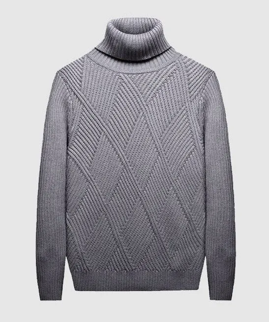 Men's Autumn/Winter Warm Soft Knitted Turtleneck Pullover