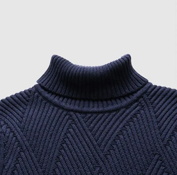 Men's Autumn/Winter Warm Soft Knitted Turtleneck Pullover