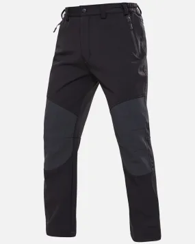 Men's Soft Shell  Heated Pants with 12V Battery Pack Fleece Lined - Black