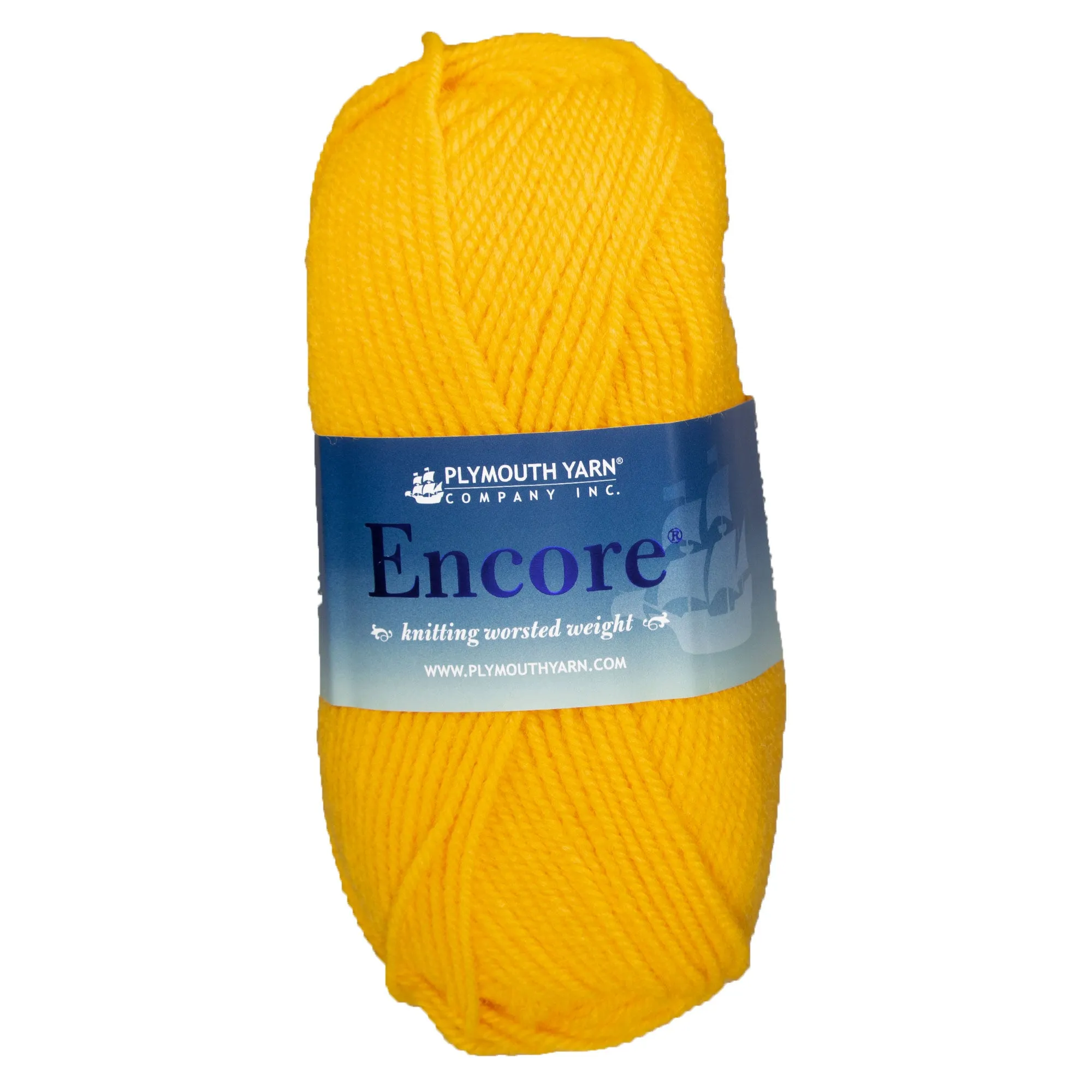 Plymouth Yarn Encore Worsted Yarn - 1382 Bright Yellow