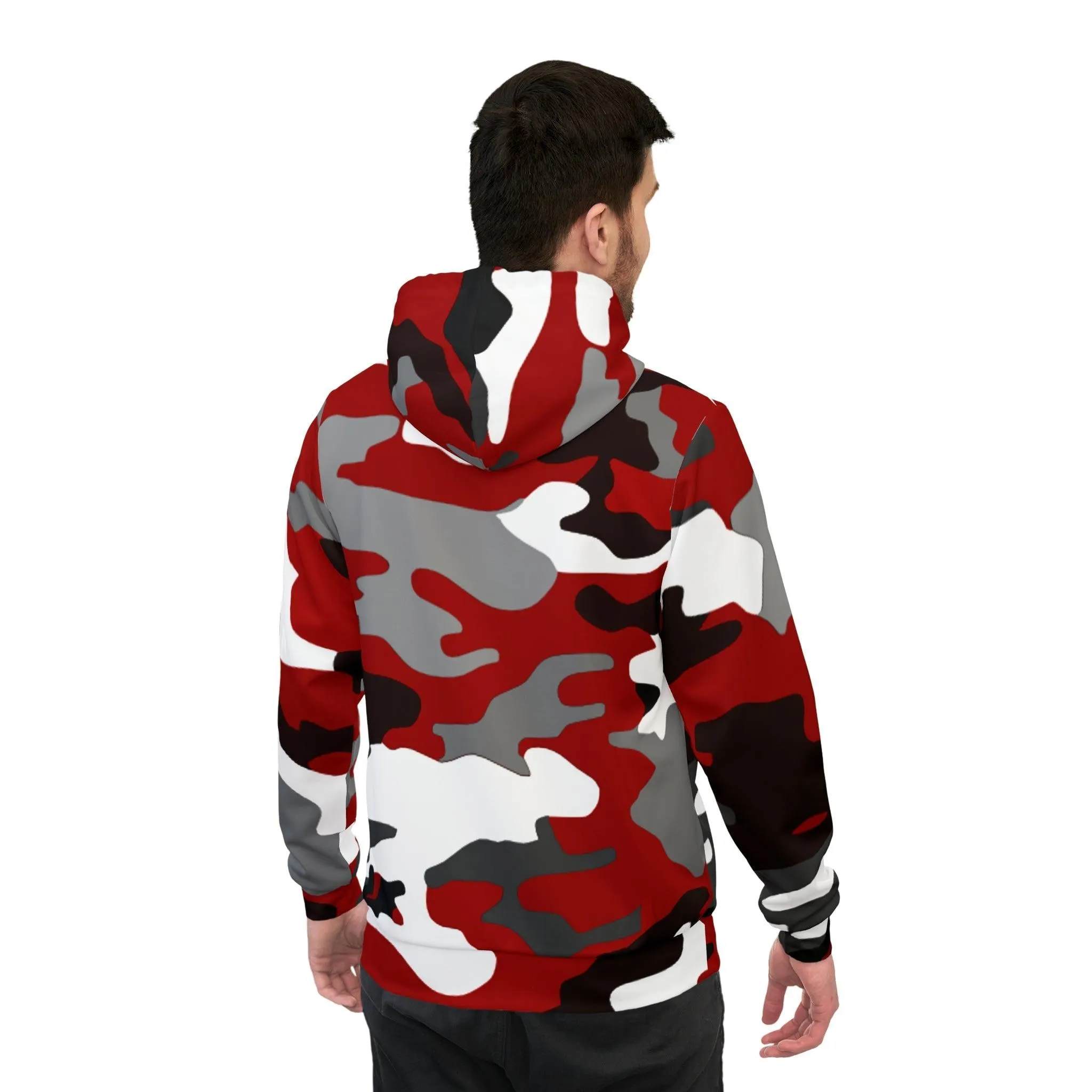 Red White Black Gray Camo Athletic Hoodie