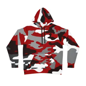Red White Black Gray Camo Athletic Hoodie