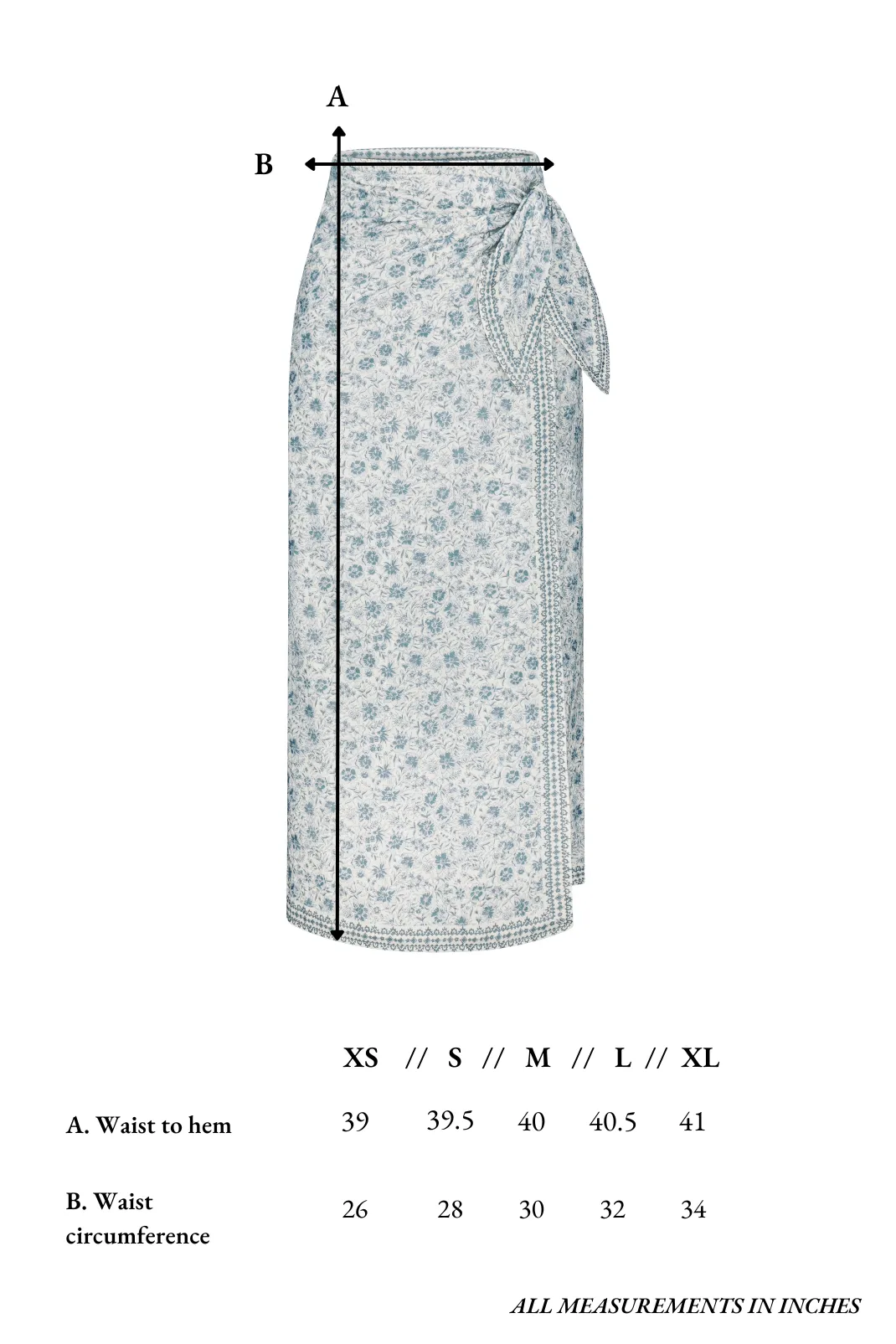 Savannah Skirt in Floral Blues