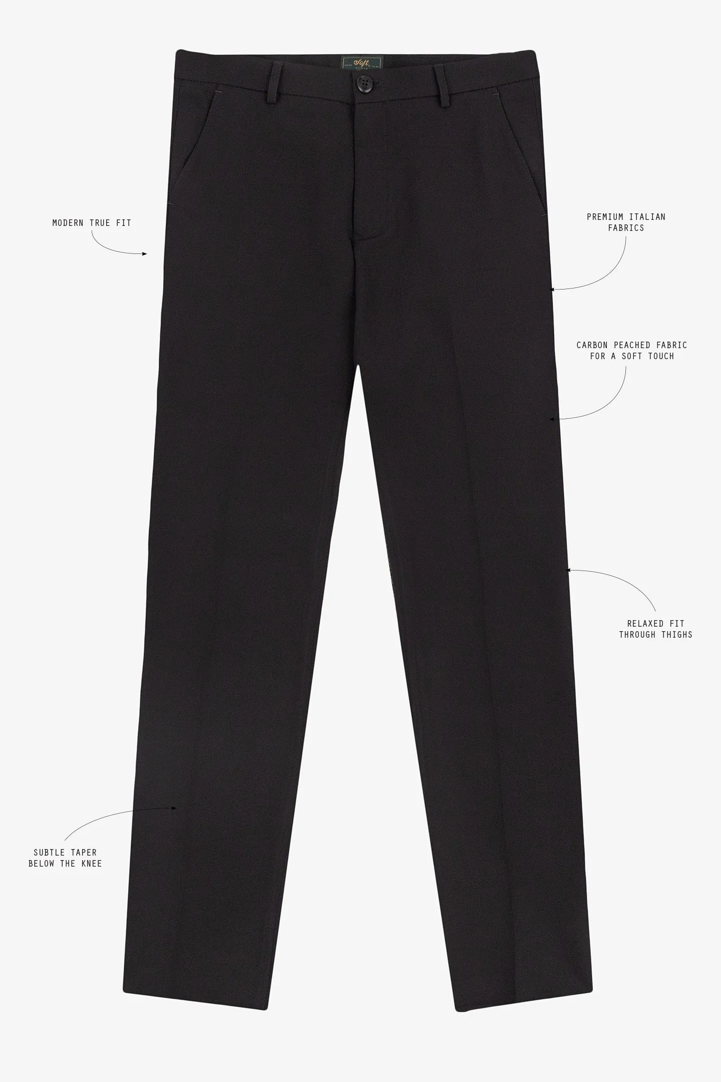 Soft Cloth Dress Pants in Soft City Twill - Black