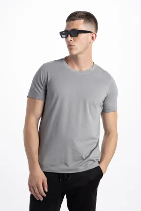 Soft Cloth Short Sleeve Malibu Vee Tee - Frost Gray