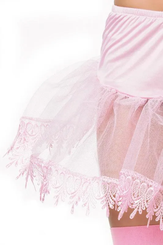 Teardrop Lace Petticoat 4-colors 8999S