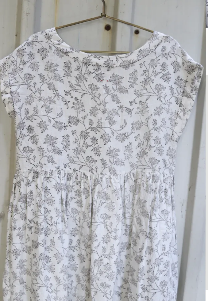 TOSHNI LINEN DRESS - Ecru Print