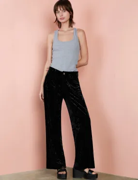 Velvet Wide-Leg Pants